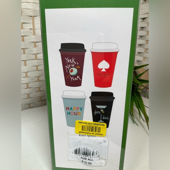 NIB- Kate Spade Happy Hour Reusable Travel Cup Set- 4 cups, Mulitcolor - Picture 3 of 8